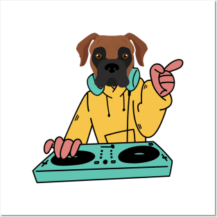 funny big dog dj Posters and Art